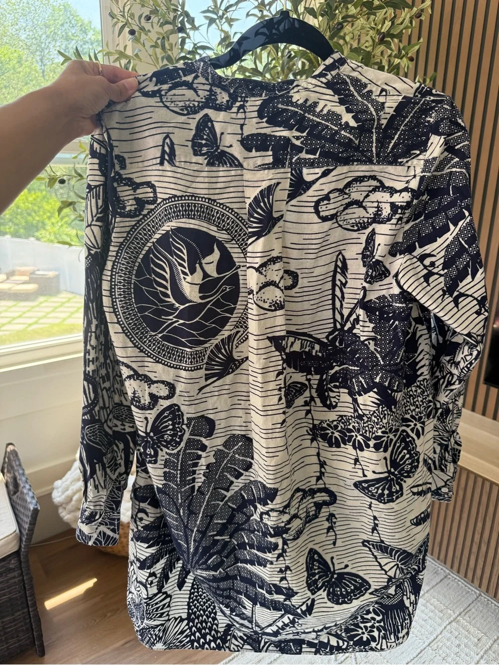 Christian Dior Toile de Jouy Tropicalia long blouse.